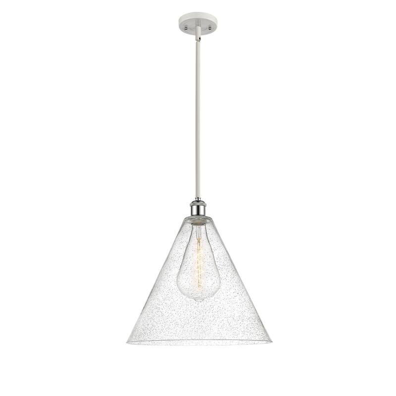 Innovations Lighting Berkshire 1 Light 16" Pendant - White and Polished Chrome/Seedy
