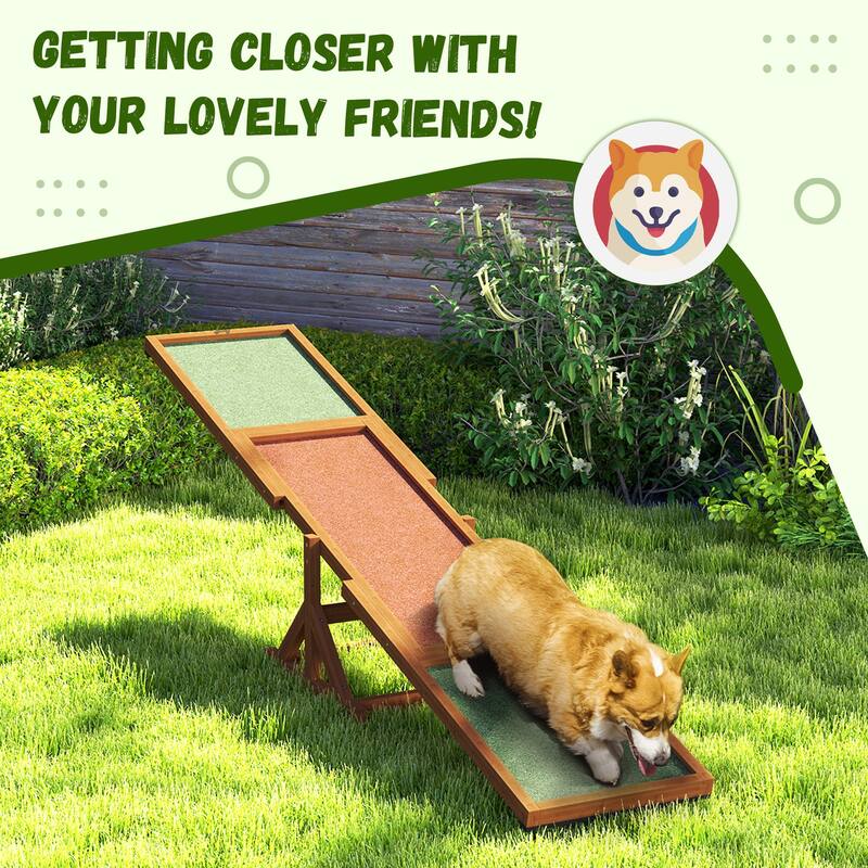 PawHut Wooden Dog Agility Seesaw for Training and Exercise, Platform Equipment Run Game Toy, Weather Resistant Pet Supplies