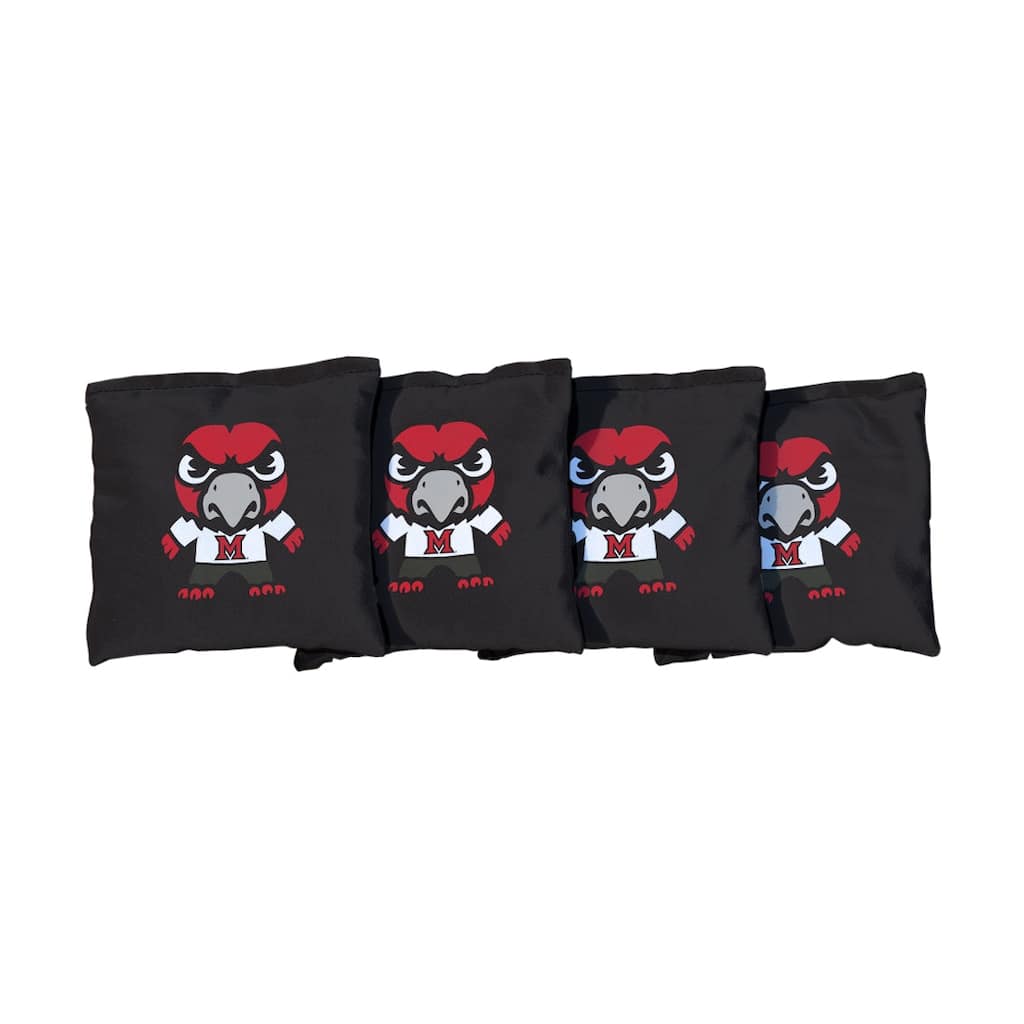 Miami University RedHawks Tokyodachi Black Cornhole Bags