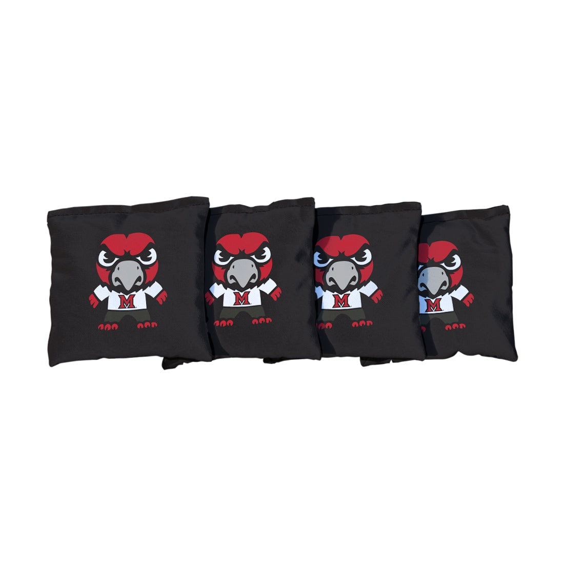 Miami University RedHawks Tokyodachi Black Cornhole Bags