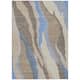 Machine Washable Indoor/ Outdoor Abstract Contemporary Chantille Rug