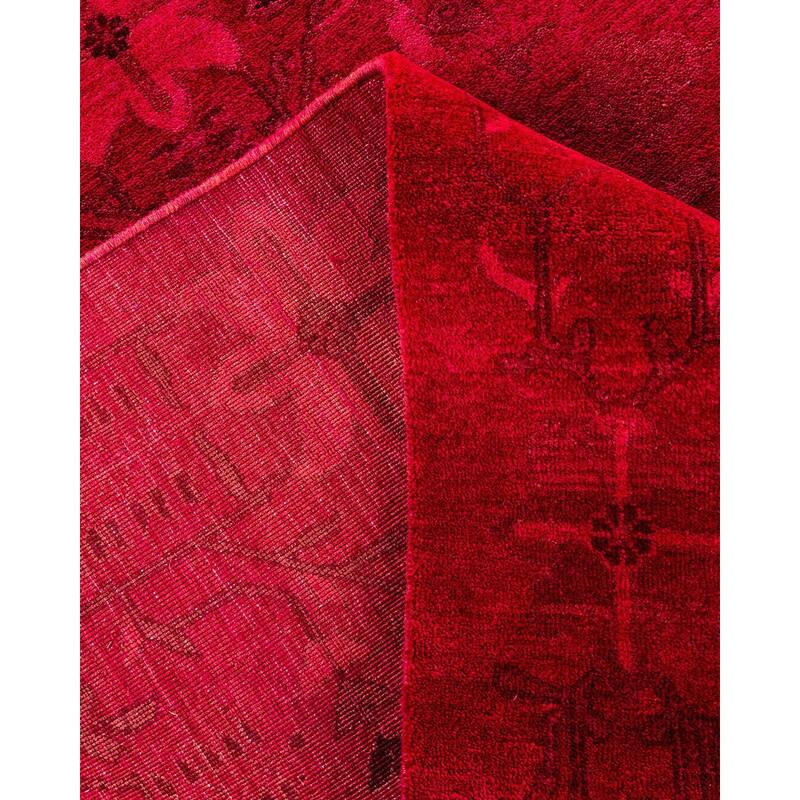 Overdyed, One-of-a-Kind Hand-Knotted Area Rug - Orange - 9' 2" x 12' 2"
