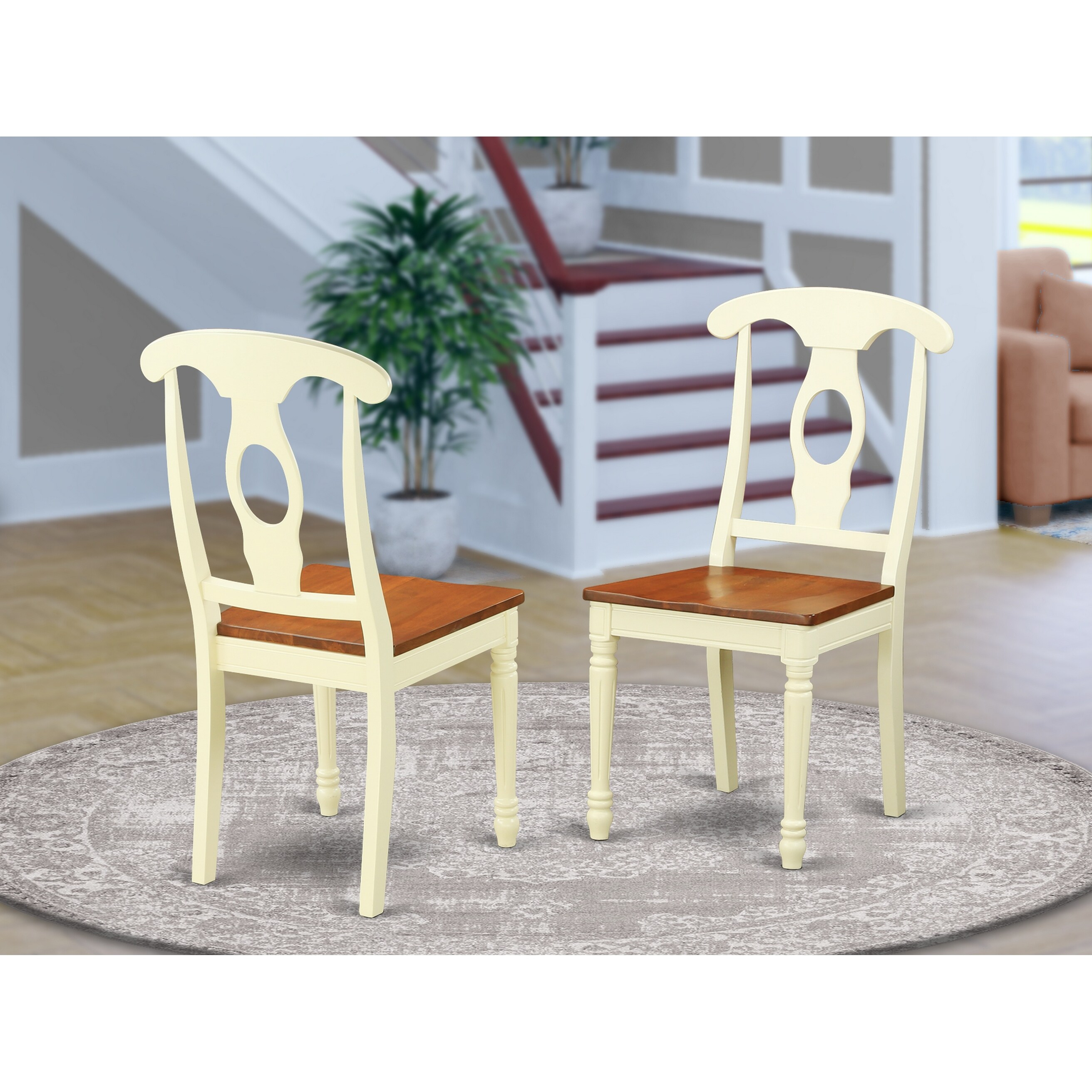 Shop Napoleon Styled Wooden Buttermilk Cherry Dining Chair Set Of 2 Overstock 10163452