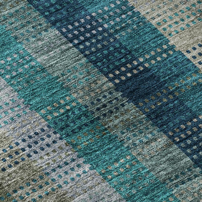 Premium Washable Super Soft Modern Plaid Mayfield Rug