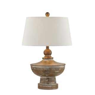 Colette 25.5" Resin Table Lamp with Fabric Shade, Natural (Set of 2)