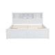 preview thumbnail 4 of 16, King Size Wood Platform Bed with Multi-storage Headboard, USB and Drawers, White
