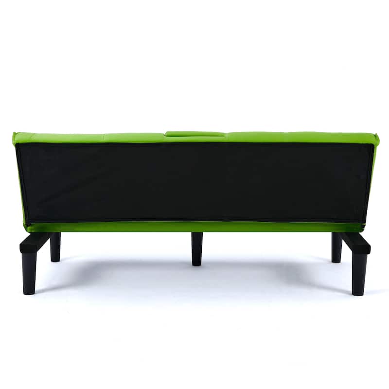 The 67-inch PVC multi-functional sofa bed, with a foldable and cup holder design