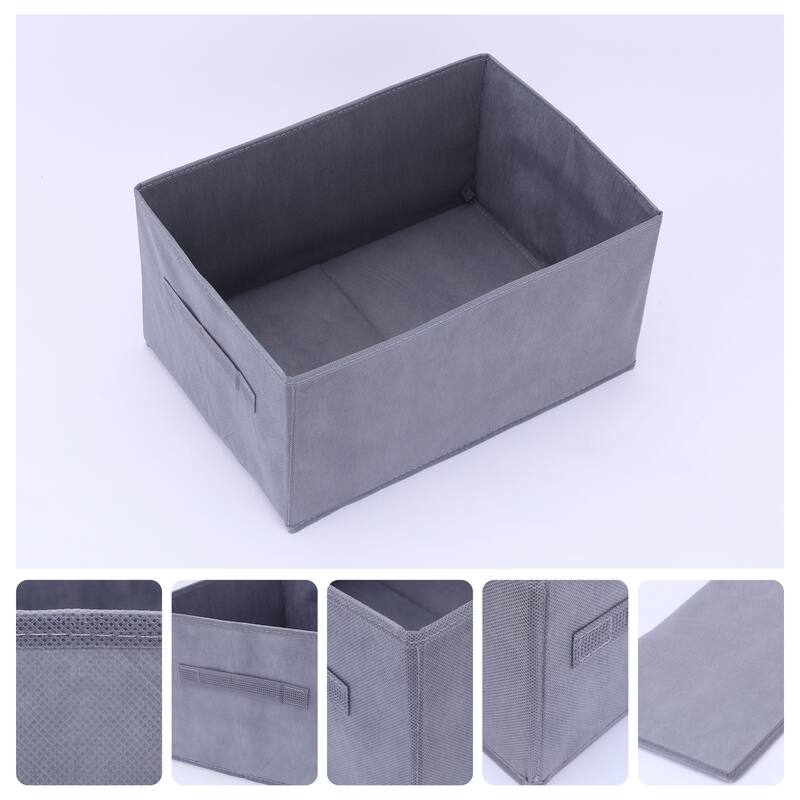Storage Cube, Fabric Storage Bin with Handles, 1 Pack Storage Basket - Grey - 16"x11"x8"