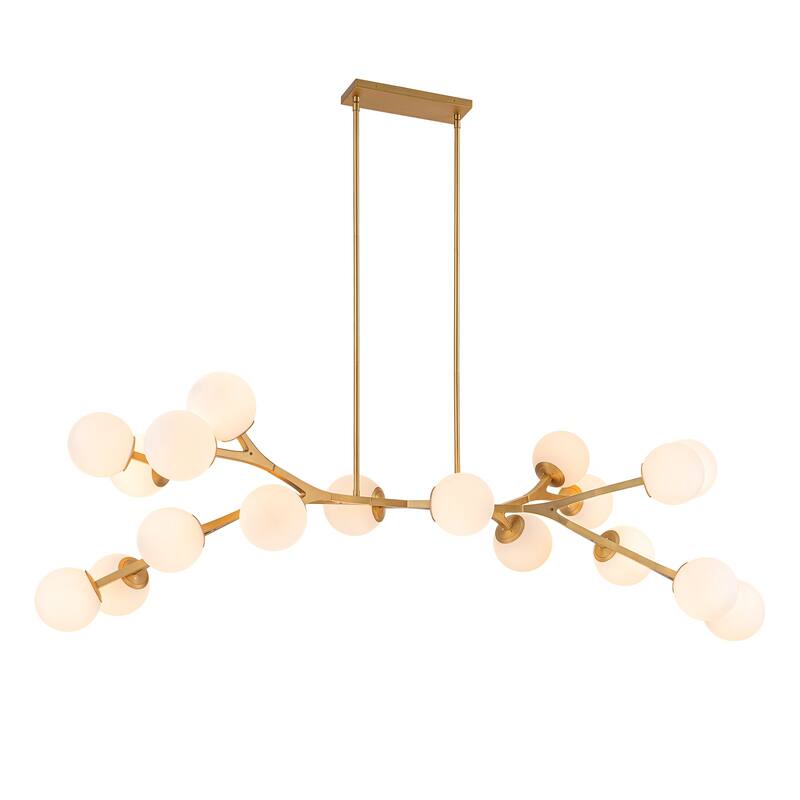18 - Light Modern Dimmable Bubble Sputnik Linear Globe Chandelier - W68.11"