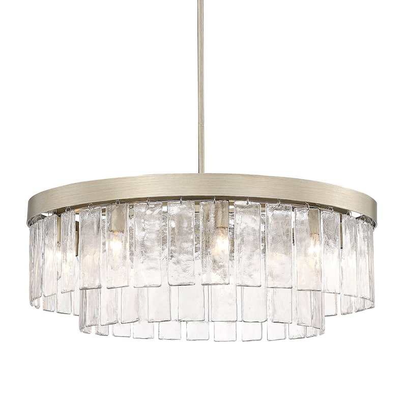 Golden Lighting 1768-9 Ciara 9 Light 27" Wide Waterfall Chandelier - White Gold