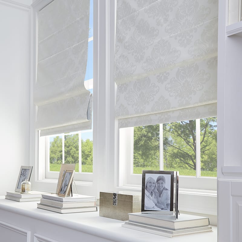 Damask Room Darkening Roman Shade