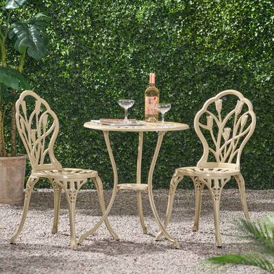 3-Piece Bistro Set, Cast Aluminum Outdoor Patio Set
