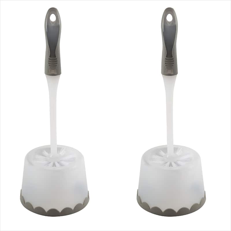 Bath Bliss 2 Pack Deluxe Toilet Bowl Brush and Stand - Set