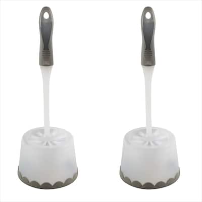 Bath Bliss 2 Pack Deluxe Toilet Bowl Brush and Stand - Set