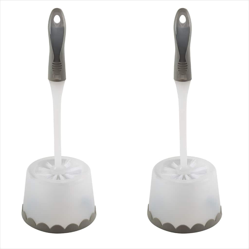 Bath Bliss 2 Pack Deluxe Toilet Bowl Brush and Stand - Set