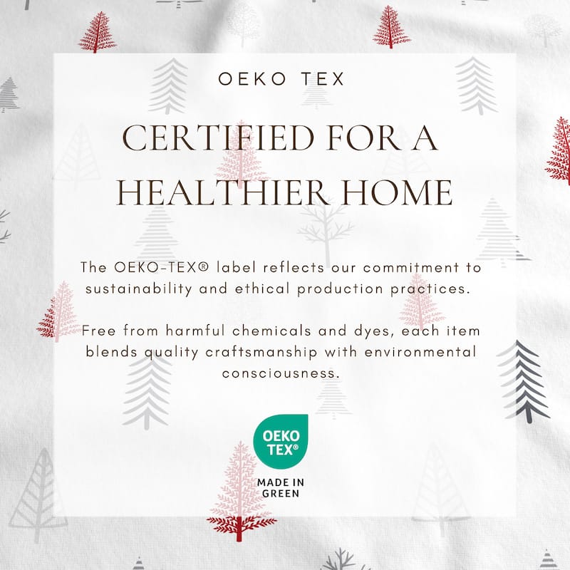 Linery & Co. Turkish Cotton Double-Brushed Christmas Flannel Bed Sheet Set