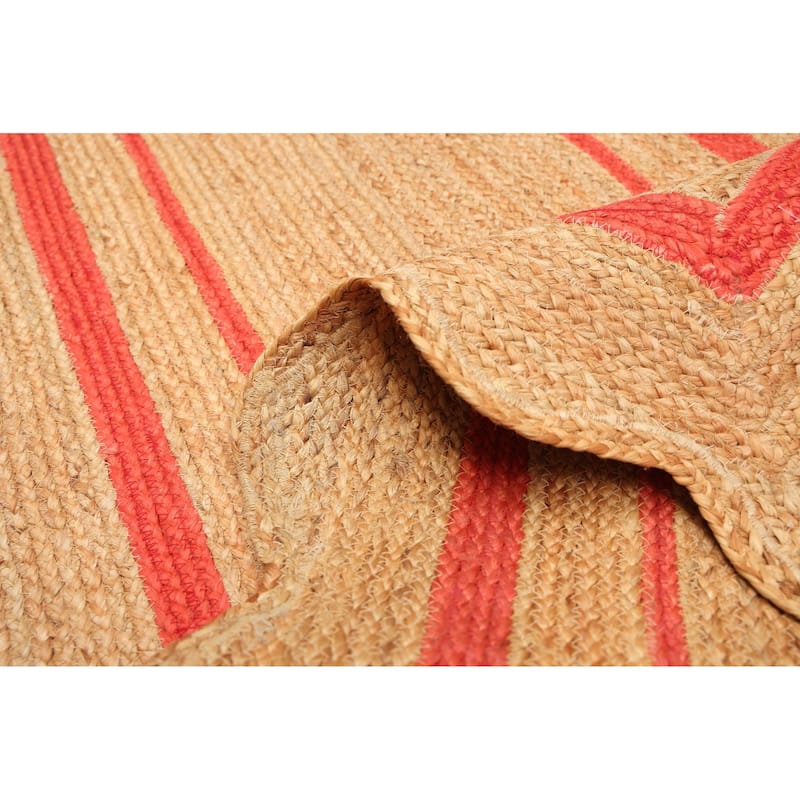 ECARPETGALLERY Braided Weave Palas Denizli Tan Jute Rug - 2'7 x 6'7