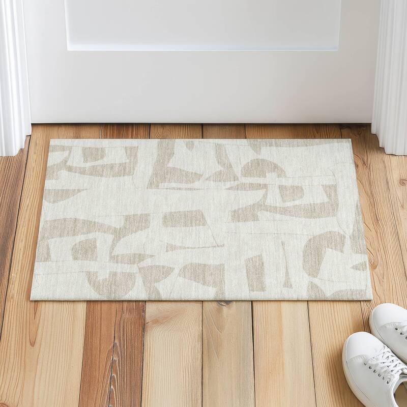 Machine Washable Indoor/ Outdoor Modern Creede Chantille Rug