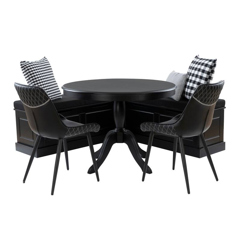 Linon Josie 5PC Backless Nook Set with Table and 2 chairs