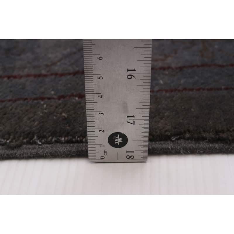 ECARPETGALLERY Hand-knotted Color Transition Grey Wool Rug - 9'10 x 13'9