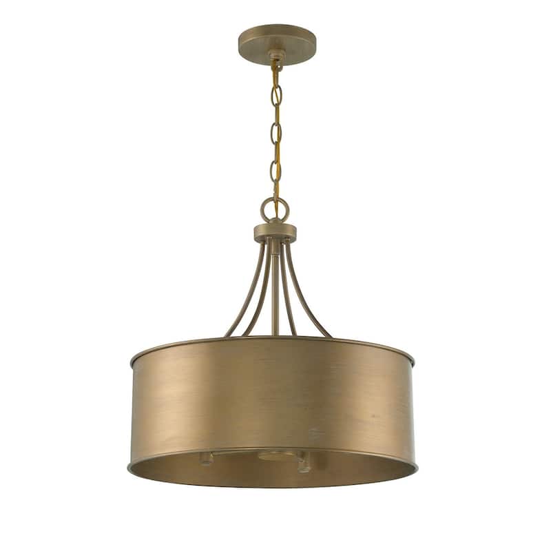 Trade Winds Lighting 4-Light Drum Pendant - Brushed Gold