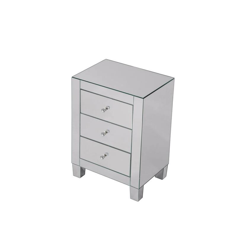 Elegant Lighting Contempo Clear Mirror 3 Drawer Cabinet