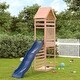 preview thumbnail 10 of 16, vidaXL Outdoor Playset Outdoor Backyard Playground Equipment for Kids Age 3-8 - 21.7" x 100" x 103.9" Brown Douglas