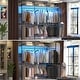 preview thumbnail 20 of 22, Industrial Pipe Clothing Rack, Reversible 118.3'' Garment Rack with LED Lights& Shelves for Walk-in Closet