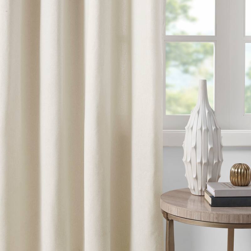 Madison Park Oslow Solid Piece Dyed Grommet Top Single Curtain Panel
