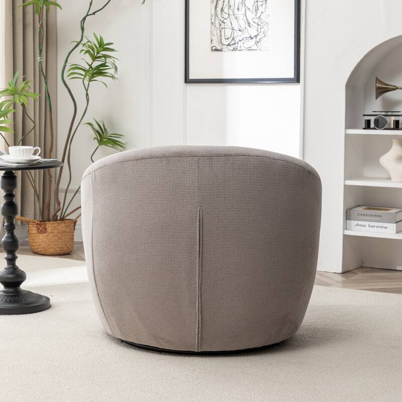Round Armchair Office Chair Accent Chair with Plush Seat Cushion, Swivel Barrel Chair Single Lounge Sofa
