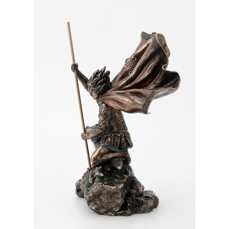 11.42" H THE DRAGON SLAYER Cold Cast Bronze - 5.91"x8.07"x11.42"