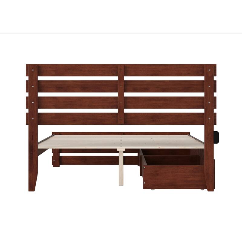 Oxford Bed with Footboard and USB Turbo Charger and 2 Storage Drawers