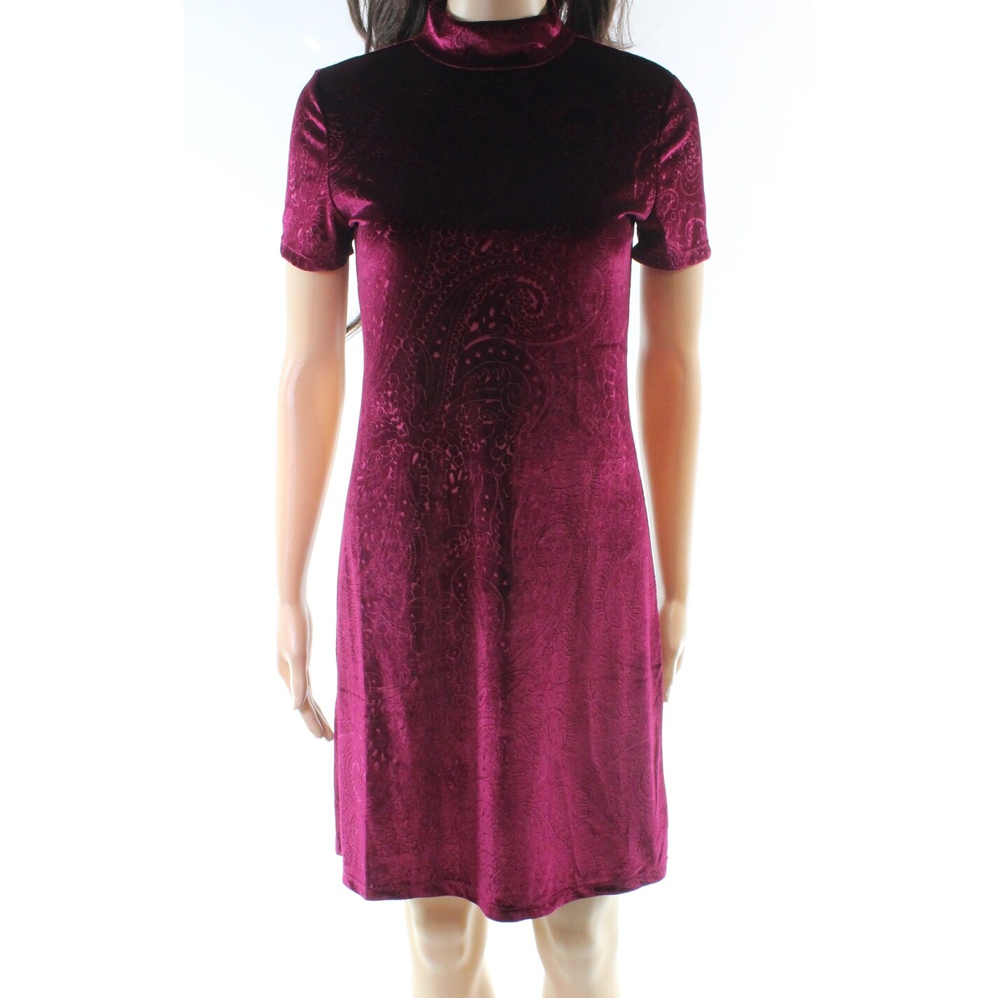 red velvet shift dress