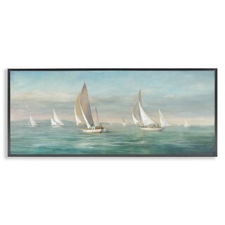 Stupell Sailboat Fleet Ocean Waves Framed Giclee Art Design by Danhui ...