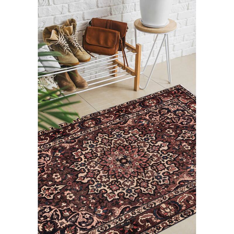 ECARPETGALLERY Hand-knotted Kayseri Vintage Brown Wool Rug - 4'6 x 6'11