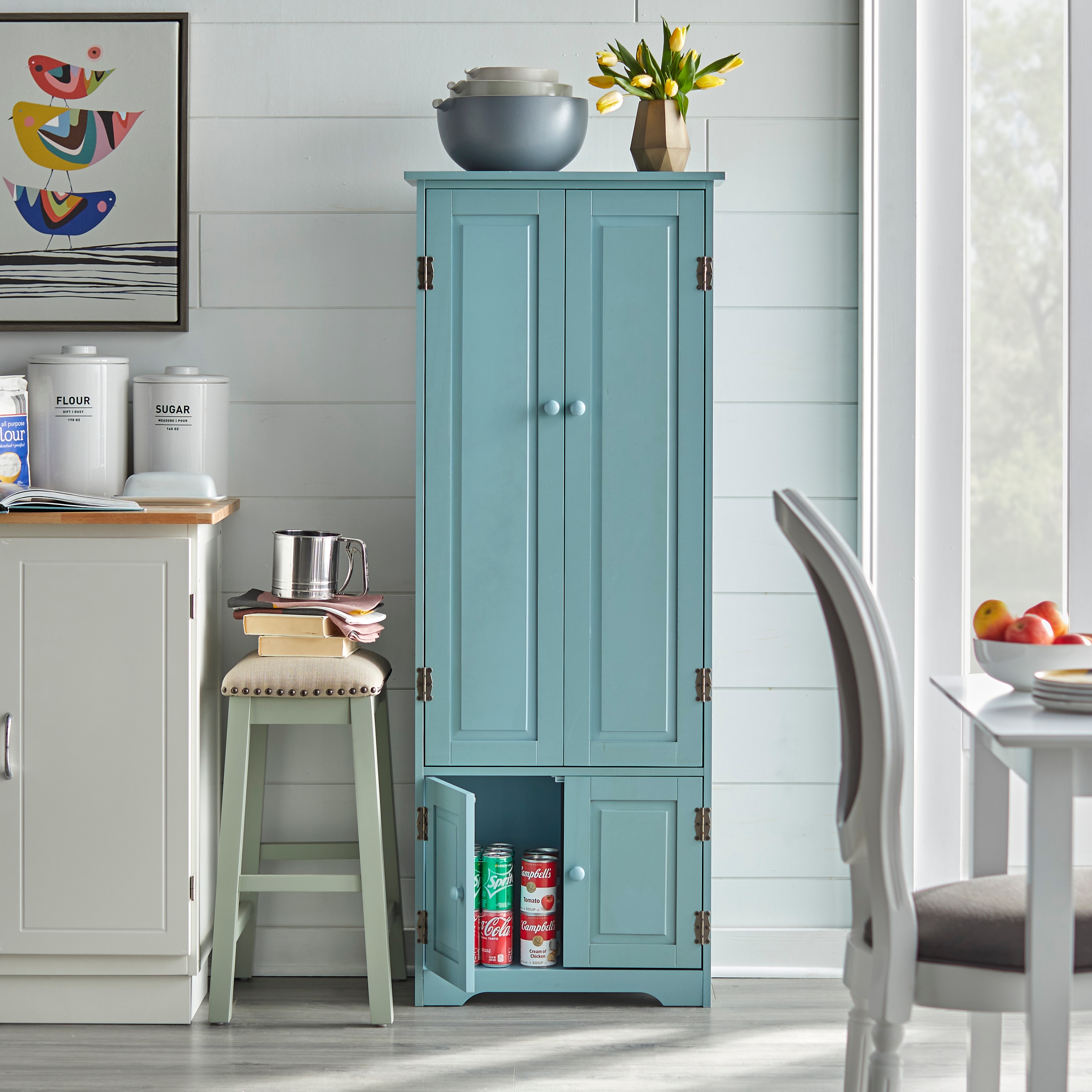 Simple Living Aston Modern Farmhouse 4-Door Extra-Tall Cabinet