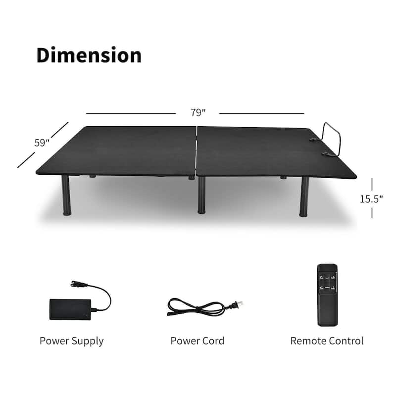 Adjustable Bed Base Frame with Wireless Remote Control