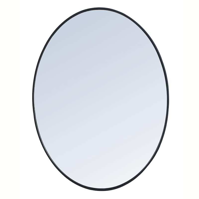 Elegant Lighting MR4630 Decker 30" W x 40" H Contemporary Oval Framed - Black
