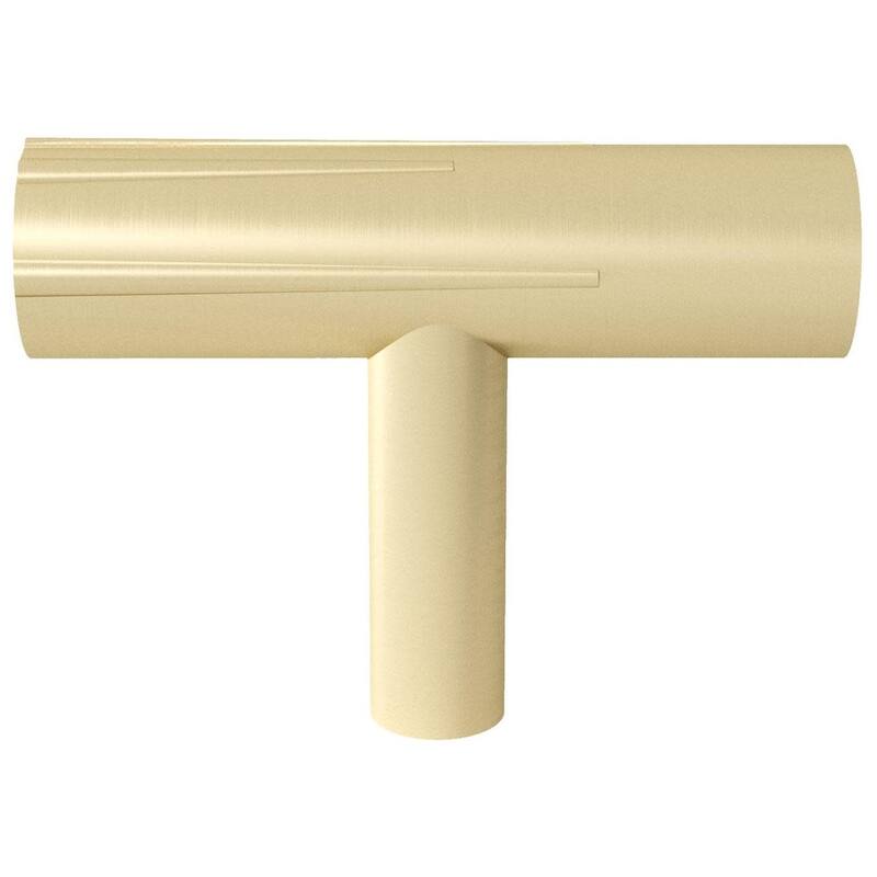 Hapny Home SU14 Sunburst 1-15/16" Designer Luxury T Bar Solid Metal - Satin Brass