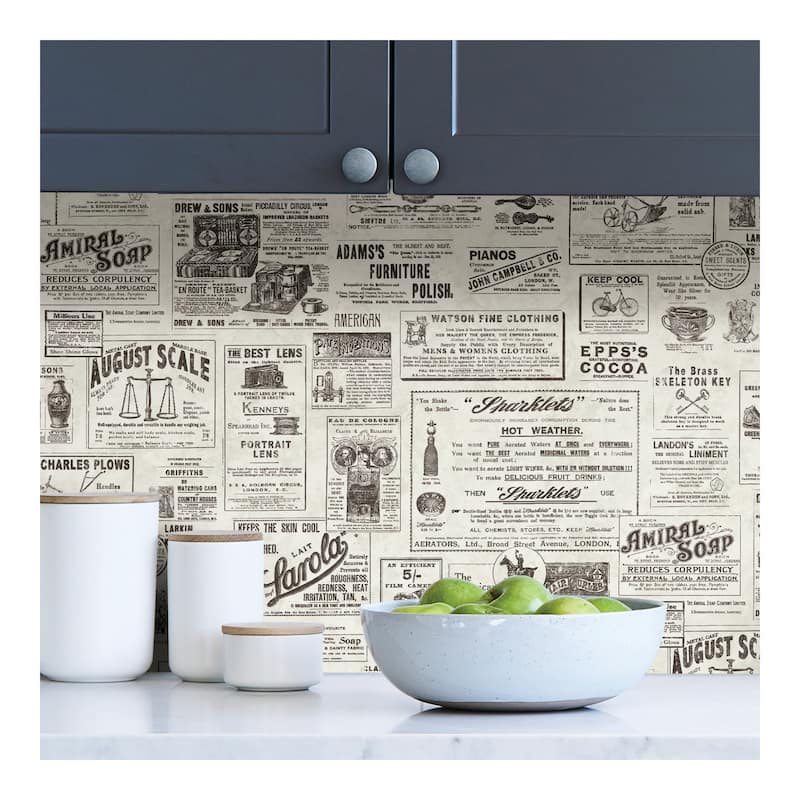 NuWallpaper Charcoal Published Peel & Stick Wallpaper - 216in x 20.5in x 0.025in