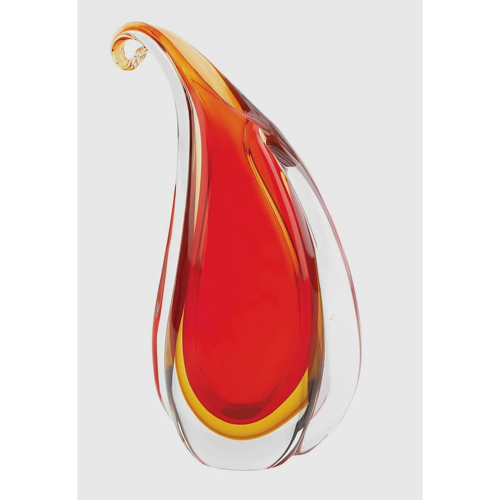 Palm Dreamy Red and Yellow Glass Vase