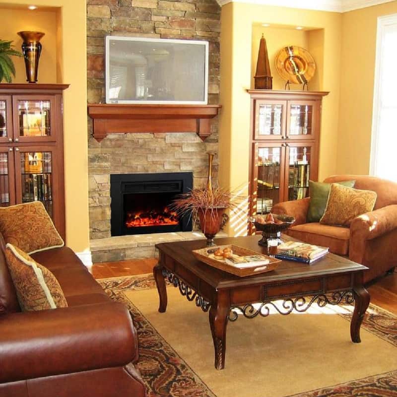 AA Warehousing FP920 36" Electric Fireplace Insert in Black