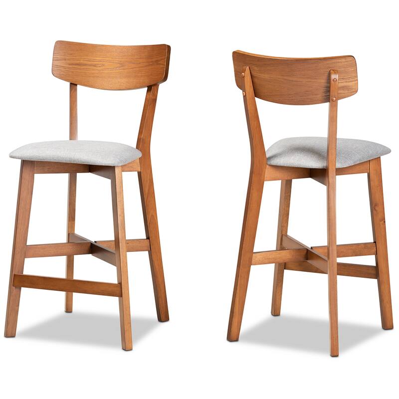 Cameron Modern and Contemporary Transitional 2-PC Counter Stool Set - Grey