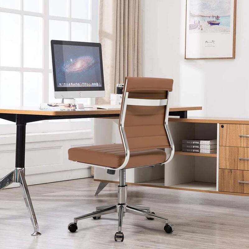 Armless Ergonomic Office Chair Modern Swivel Chair for Home & Office