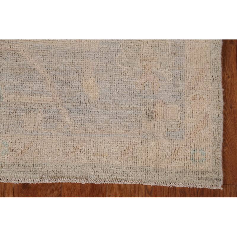 Earth Tone Oushak Vegetable Dye Turkish Rug Hand-Knotted Wool Carpet - 6'1"x 8'8"