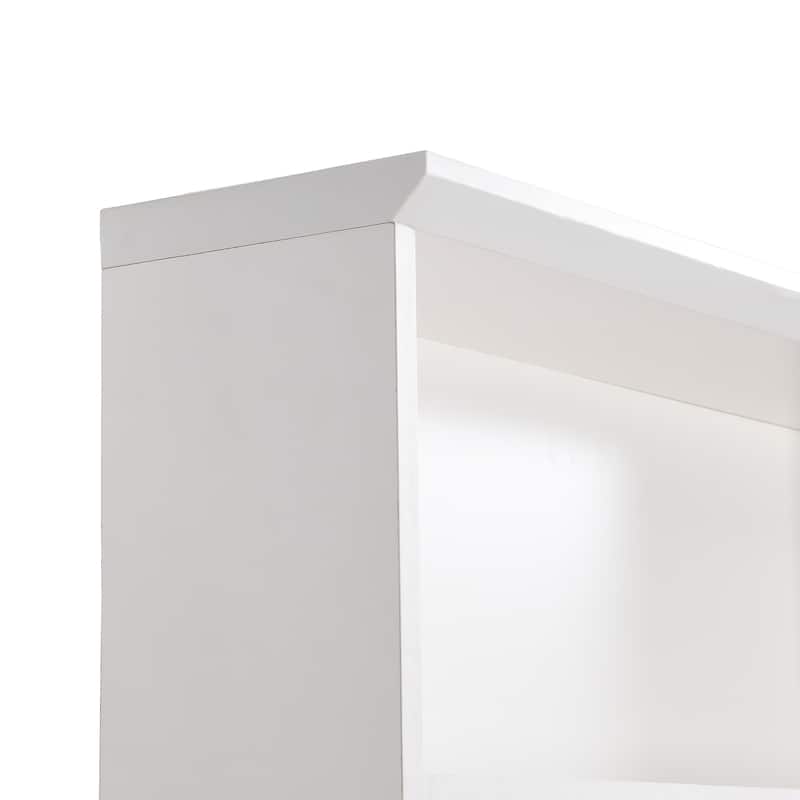 Roomfitters Modern Wide Hall Tree with Bench, Multifunctional Mudroom Shoe Cabinet with Shelves and 8 Hooks