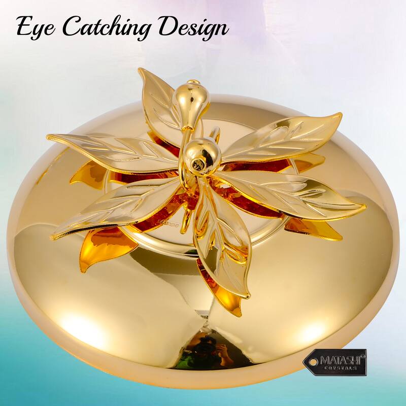 24K Gold Plated Sugar Bowl, Honey Dish, Candy Dish Glass Bowl