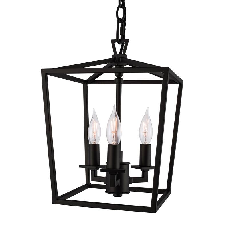 Elk Home Cage Polished Nickel Finish 3 Light Chandelier - Matte Black