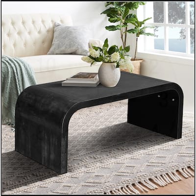 Farmhouse Vintage Crafts Coffee Table,Curved Art Deco Design