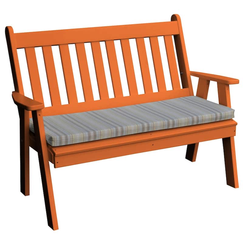 Poly 4' Traditional English Garden Bench - Orange